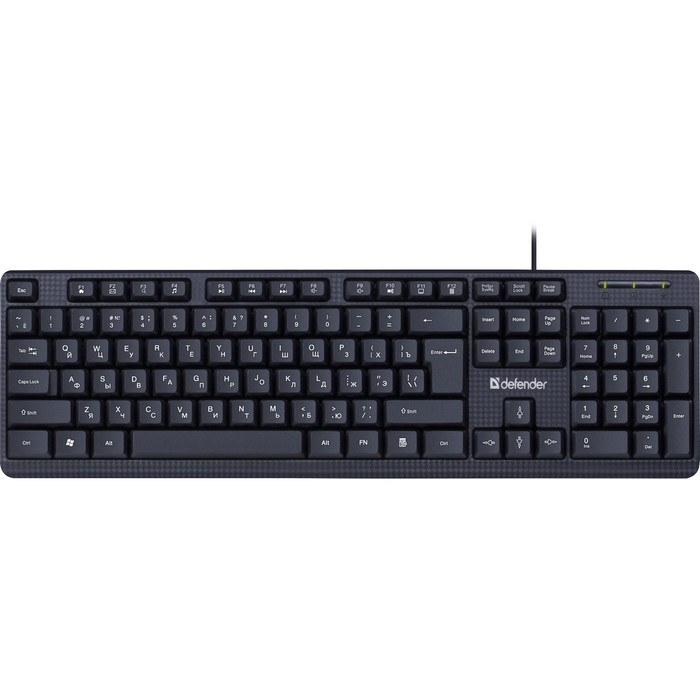Клавиатура Defender Daily HB-162, проводная, мембранная, 104 клавиши, USB, чёрная - Фото 1