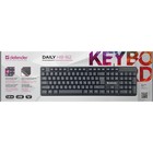 Клавиатура Defender Daily HB-162, проводная, мембранная, 104 клавиши, USB, чёрная - фото 11332302