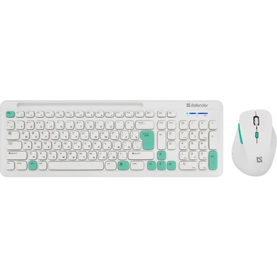 Комплект клавиатура и мышь Defender Cerrato C-978, мембранный, 1600 dpi, USB, белый