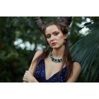 Набор 2 предмета: серьги, колье, цветочная поляна, зеленый 45 см - Фото 7