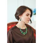 Набор 2 предмета: серьги, колье, цветочная поляна, зеленый 45 см - Фото 5