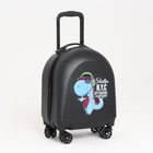Чемодан детский 18", отдел на молнии, цвет чёрный - фото 24490117