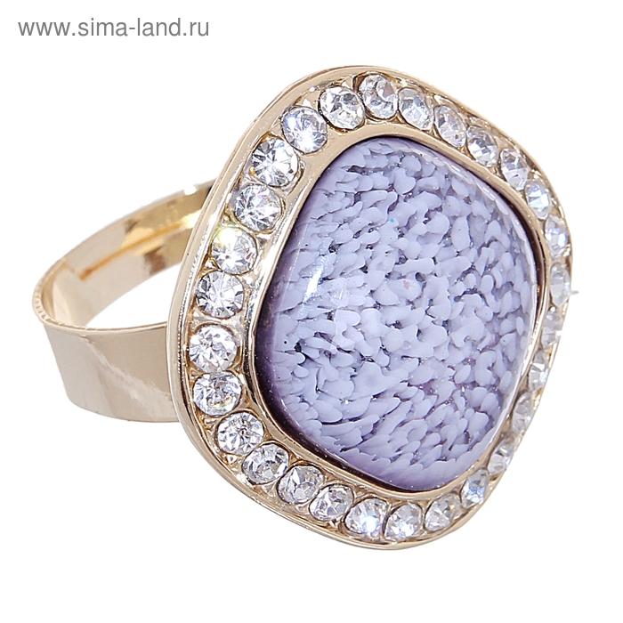 Кольцо "Природа" ромб, цвет фиолетовый в золоте, безразмерное - Фото 1
