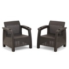 Набор садовой мебели "Ротанг": 2 кресла, до 106 кг, 73 х 70 х 79 см, цвет мокко - фото 321678181