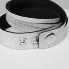 Браслет кожа «Вечерний блеск», цвет серебро, L=38 см - Фото 3