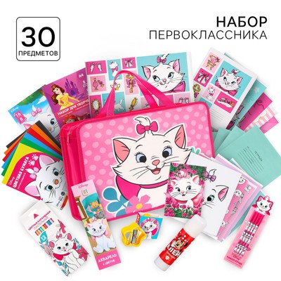 Набор первоклассника в папке, «Коты аристократы», 30 предметов