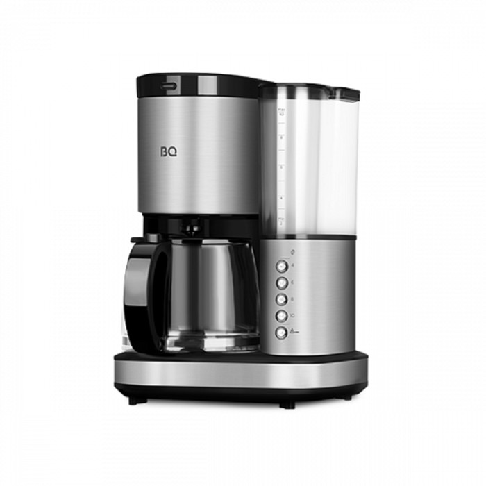 Кофеварка BQ CM7002, капельная, 800 Вт, 1.25 л, кофемолка, серебристо-чёрная - Фото 1