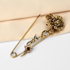 Булавка «Цветок Роза», 8.5 см, цветная в чернёном золоте  (артикул 1035012)  большой выбор товаров оптом и в розницу по низким ценам с доставкой