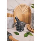 Ступка с пестиком Magistro «Мрамор», 150 мл, 10,5×7 см, камень, цвет чёрный - Фото 9