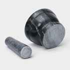 Ступка с пестиком Magistro «Мрамор», 10,5×7 см, камень, цвет чёрный - фото 4464557