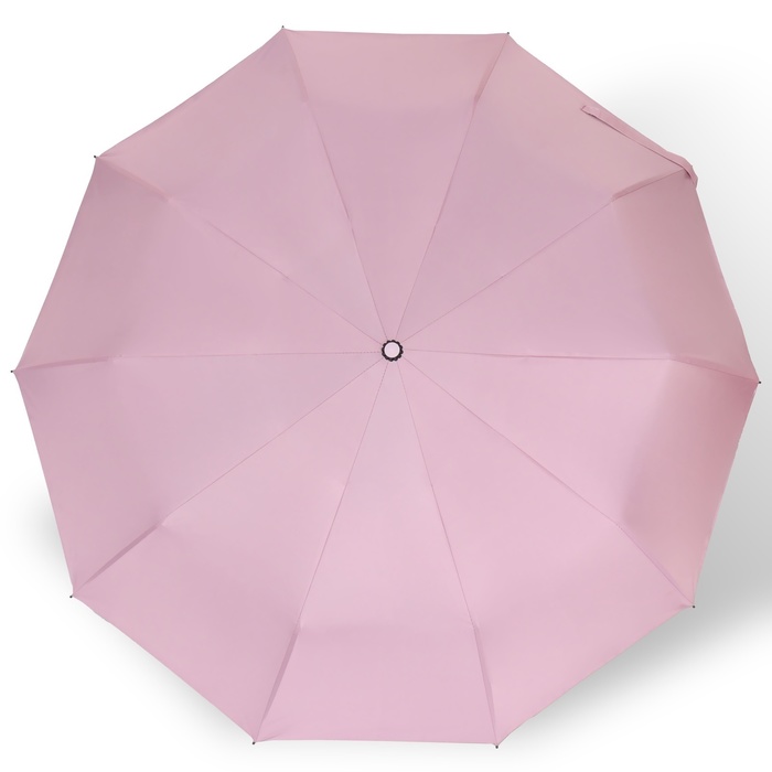 Зонт автоматический «Однотон», с фонарем, 3 сложения, 10 спиц, R = 51 см, цвет розовый