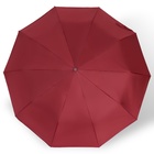 Зонт автоматический «Однотон», с фонарем, 3 сложения, 10 спиц, R = 51/58 см, D = 116 см, цвет бордовый - фото 12093358