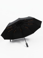 Зонт автоматический «Однотон», с фонарем, 3 сложения, 10 спиц, R=51/58 см, D=102 см, чёрный - Фото 3