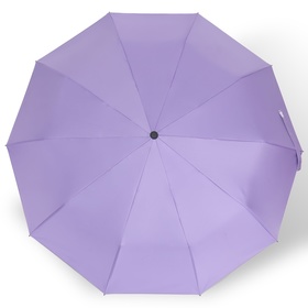 Зонт автоматический «Однотон», 3 сложения, 10 спиц, R = 51 см, цвет фиолетовый
