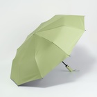 Зонт автоматический «Однотон», 3 сложения, 10 спиц, R = 51/58 см, D = 116 см, цвет оливковый - фото 12093437