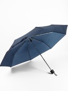 Зонт механический «Однотон», 3 сложения, 8 спиц, R=48/55 см, d=96 см, тёмно-синий - Фото 3