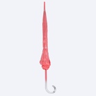 Зонт - трость полуавтоматический «Кружево», 8 спиц, R = 40/58 см, D = 116 см, цвет розовый/прозрачный - фото 12093508