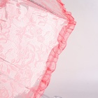 Зонт - трость полуавтоматический «Кружево», 8 спиц, R = 40/58 см, D = 116 см, цвет розовый/прозрачный - фото 12093507