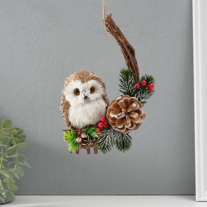 Фигурка подвеска «Совёнок с шишкой», 8.5×13×19 см - Фото 1