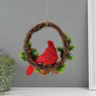 Сувенир подвеска "Красная птичка на венке с шишками" 7,5х20х20,5 см - Фото 4