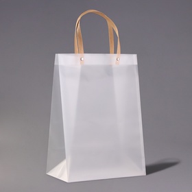 Пакет подарочный PP, прозрачный, матовый, 25×15×35 см