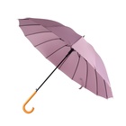Зонт - трость полуавтоматический «Пастель», 16 спиц, R = 52/60 см, D = 120 см, цвет розовый - фото 11515272