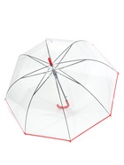 Зонт - трость полуавтоматический «Стиль», 8 спиц, R=44/58 см, d=88 см, прозрачный, красный - Фото 1