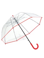 Зонт - трость полуавтоматический «Стиль», 8 спиц, R=44/58 см, d=88 см, прозрачный, красный - Фото 2