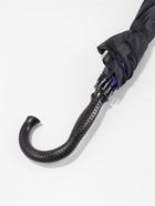 Зонт - трость полуавтоматический «Однотонный», двухслойный, 16 спиц, R=52/60 см, d=104 см, чёрный, синий - Фото 4