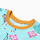 Платье для девочки, цвет мятный/зверята, рост 128 см - фото 24528488