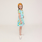 Платье для девочки, цвет мятный/зверята, рост 128 см - фото 24611245