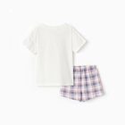 Пижама для девочки (футболка/шорты), цвет молочный, рост 116 см - Фото 5