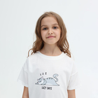 Пижама для девочки (футболка/шорты), цвет молочный, рост 116 см - Фото 8