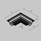 Коннектор угловой Exility для встраиваемого низкопрофильного шинопровода, чёрный - Фото 6