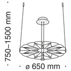 Светильник подвесной Maytoni MOD037PL-L16B, LED, 1х16 Вт, 650х650х1500 мм, 1200 Лм, 3000К, чёрный - Фото 3