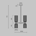 Светильник подвесной Maytoni MOD302PL-06W, E14, 6х40 Вт, 340х340х770 мм, золото - Фото 5