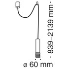 Светильник подвесной Technical P025PL-01W, GU10, 1х40 Вт, 60х60х259 мм, белый - Фото 2