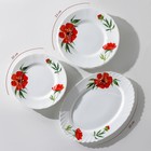 Сервиз столовый Доляна «Бархатная роза», 37 предметов, стеклокерамика, белый - Фото 2