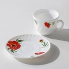 Сервиз столовый Доляна «Бархатная роза», 37 предметов, стеклокерамика, белый - Фото 6