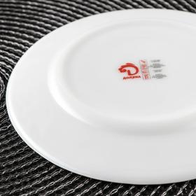 Тарелка десертная «Бархатная роза», d=15 см, стеклокерамика, цвет белый
