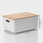 Контейнер для хранения с крышкой и ручками LaDо́m «Натурэль», 15.3 л, 36×25×16.5 см, пластик, белый - Фото 3