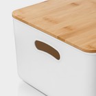 Контейнер для хранения с крышкой и ручками LaDо́m «Натурэль», 15.3 л, 36×25×16.5 см, пластик, белый - Фото 4