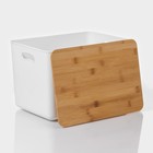 Контейнер для хранения с крышкой и ручками LaDо́m «Натурэль», 22.05 л, 36×25×24.5 см, пластик, белый - Фото 5