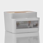 Салфетница - органайзер LaDom «Натурэль», 2.4 л, 15.5×15.5×10 см, пластик, белый - Фото 4