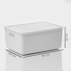Контейнер для хранения с крышкой LaDо́m «Лёгкость», 36×26×16 см, пластик, белый - Фото 3