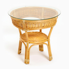 Набор садовой мебели Bahama Wicker: 2 кресла, стол, ротанг светлый, подушки с узором - фото 24599654