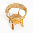 Набор садовой мебели Bahama Wicker: 2 кресла, стол, ротанг светлый, подушки с узором - фото 24599655