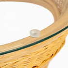 Набор садовой мебели Bahama Wicker: 2 кресла, стол, ротанг светлый, подушки с узором - фото 24599656