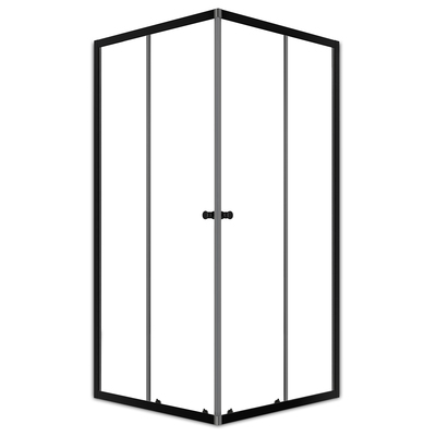 Душевое ограждение Domani-Spa Cube 99, прозрачное стекло, 90×90×190 см, без поддона, графит