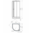 Душ.кабина Domani-Spa Delight Slim 99, поддон 15см, черные стенки, 90х90 см 10513686